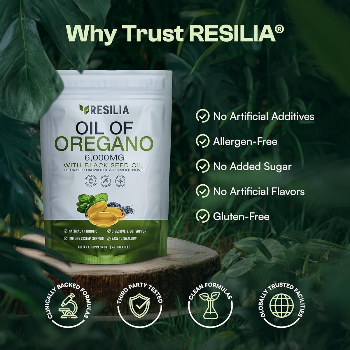 Resilia 20-to-1 extract ratio black seed oil supplement dosage directions
