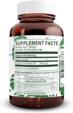 Natural Nutra cold pressed evening primrose oil capsule details and supplement facts label