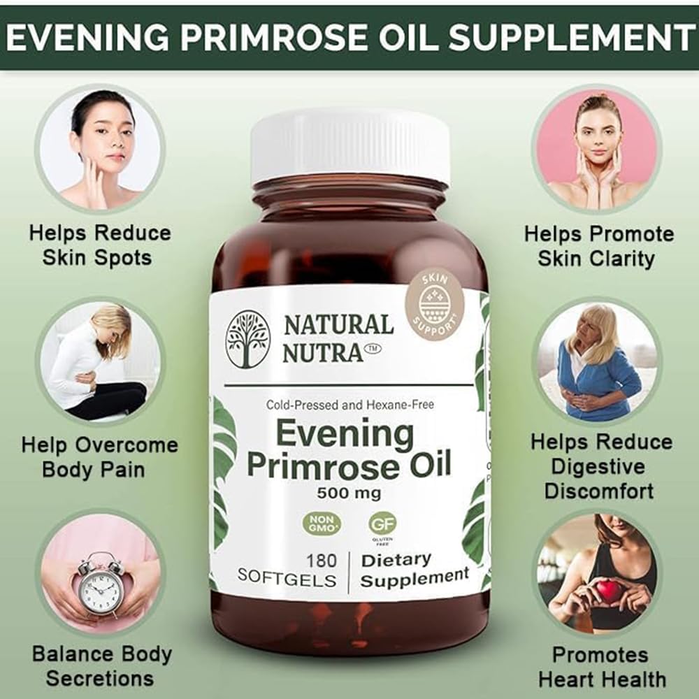 Natural Nutra essential fatty acids softgels packaging showing one hundred eighty count