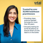 Vital Nutrients cold pressed GLA supplement softgels showing clean ingredients label