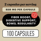 Top view of organic psyllium husk capsule bottle cap