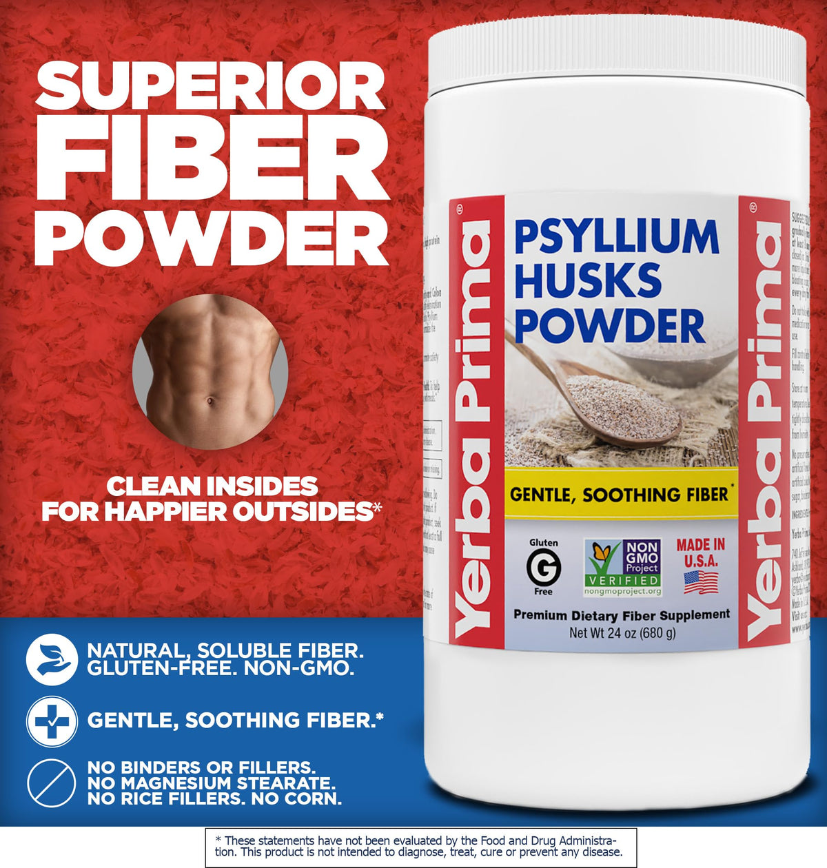 Yerba Prima psyllium husk powder label details