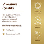 Authentic USA imported Solgar evening primrose oil packaging highlighting gluten free badge