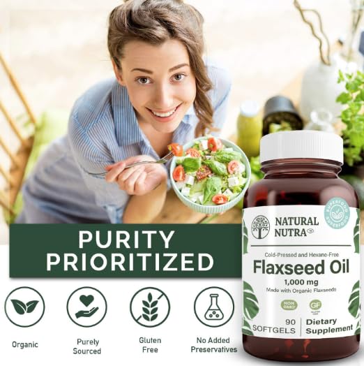Hexane free natural nutra flaxseed oil dietary supplement for joint flexibility