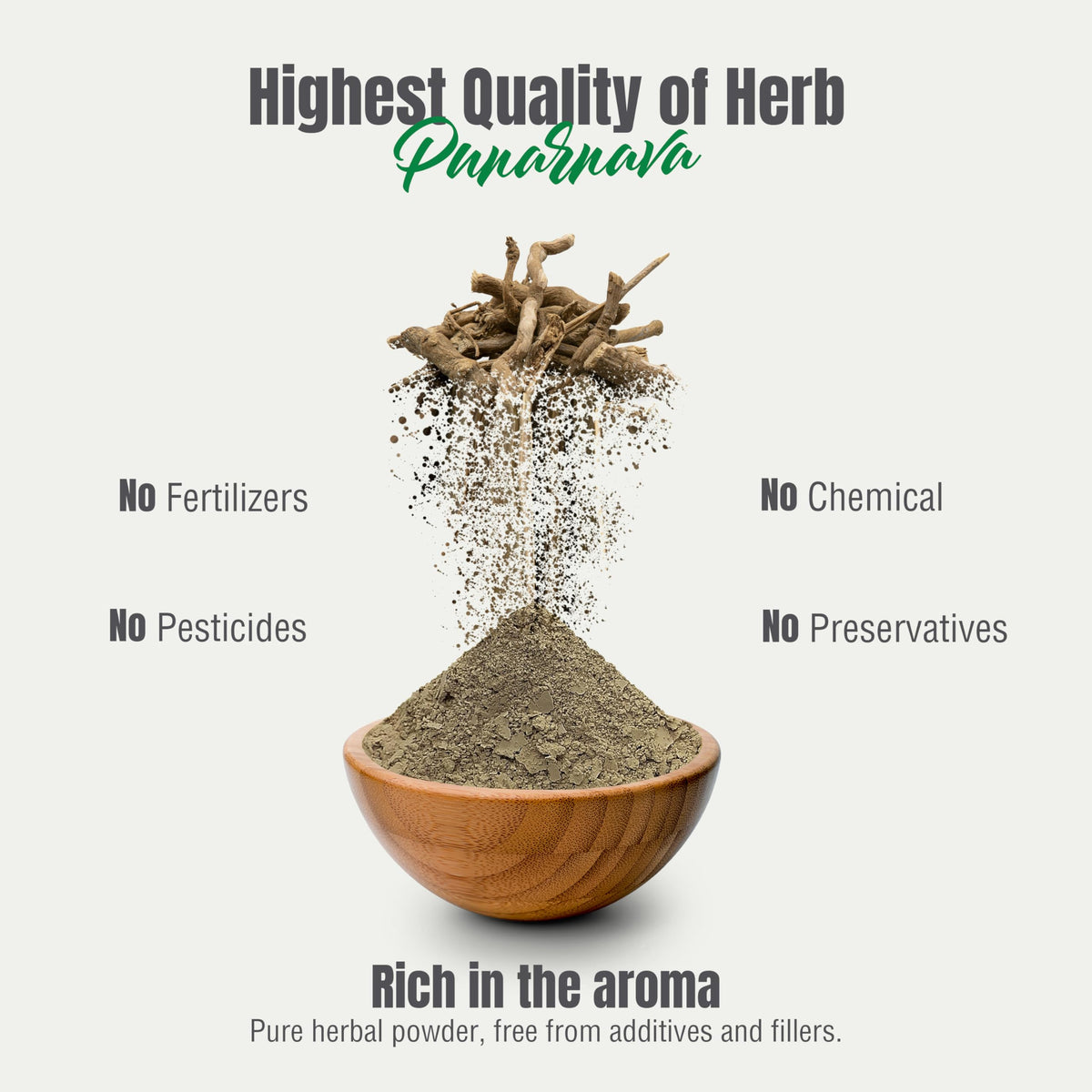 Herbsforever wild harvested non GMO vegan Punarnava supplement nutrition facts view