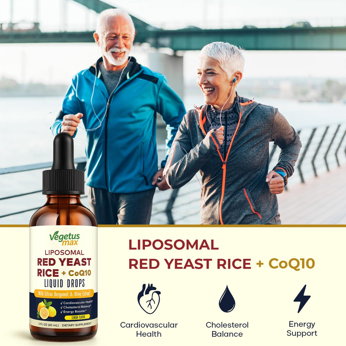 Vegetusmax red yeast rice bottle showing supplement facts