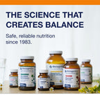 Group shot of Metagenics Essential Defense supplement bottle with herbal elements