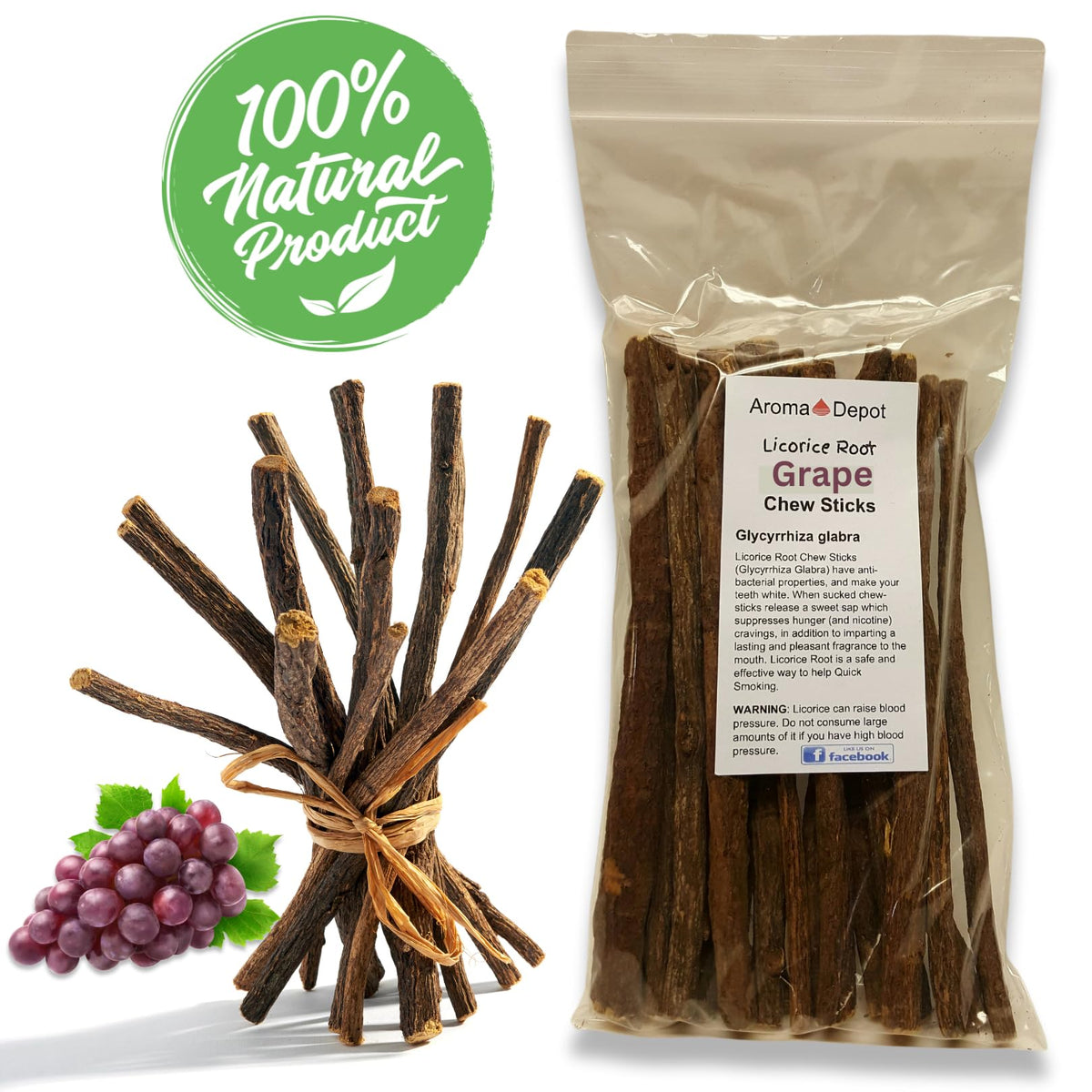 Aroma Depot 4 ounce bag of licorice root chew sticks