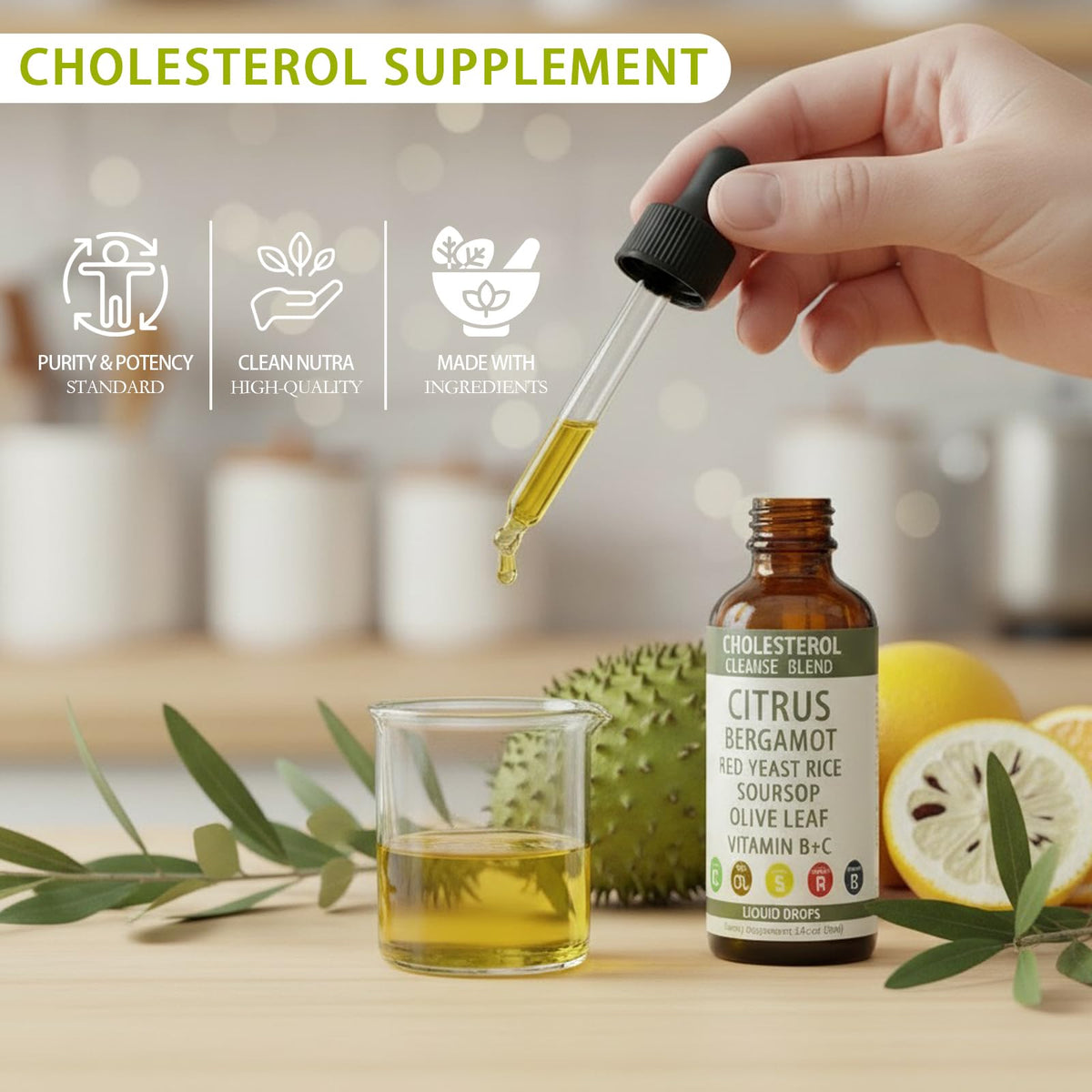 VivaMelhor cholesterol support liquid drops bottle