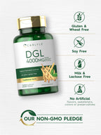 Close up of Carlyle DGL supplement nutritional information label