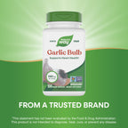 Nature's Way premium non-GMO garlic bulb capsules side panel ingredients
