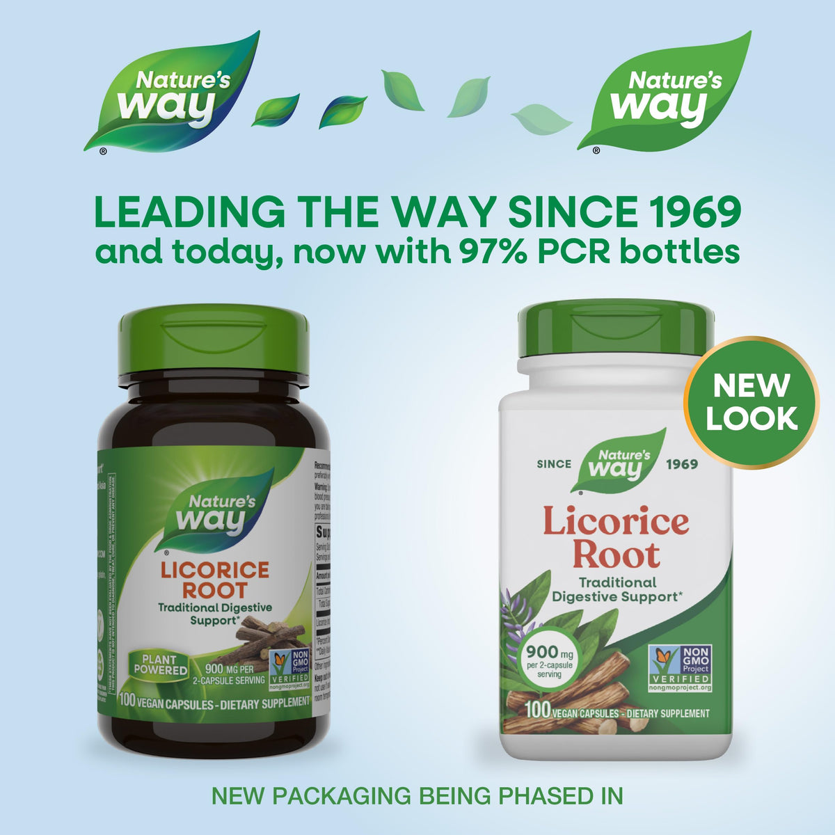 Nature's Way Licorice Root bottle showing vegan and non-GMO certification