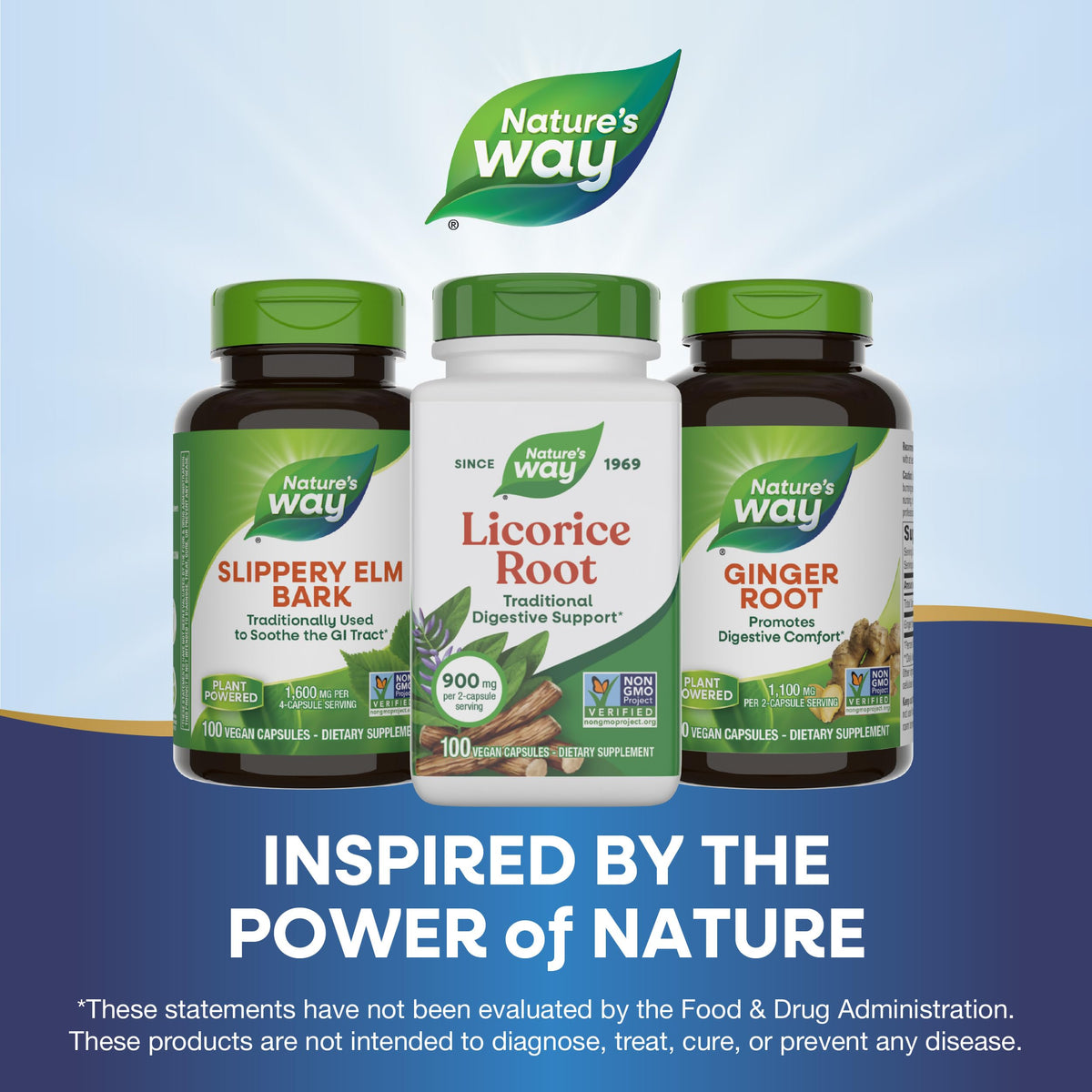 Nature's Way Licorice Root 100 capsule bottle top view