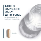 Side view of Vital Nutrients Saw Palmetto 60 capsules showing clean formulation details and usage guidelines.