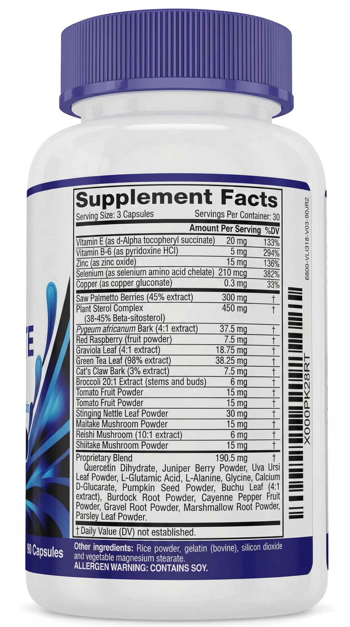 Ultalife advanced prostate health formula side view packaging details