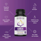 Authentic USA imported premium garlic wellness formula displaying ninety tablets count.