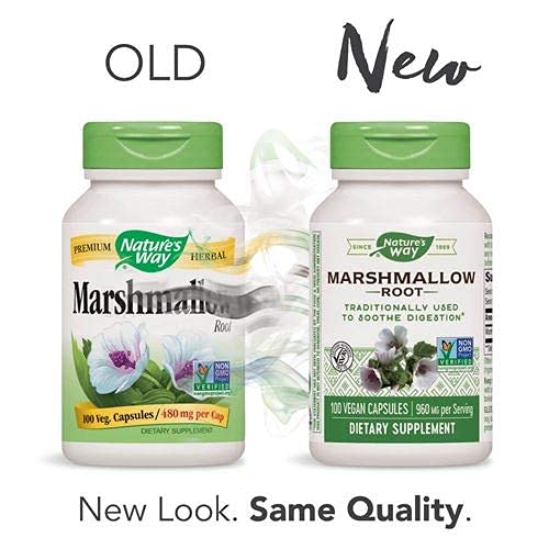 Three bottles of Nature's Way Marshmallow Root 100 count capsules