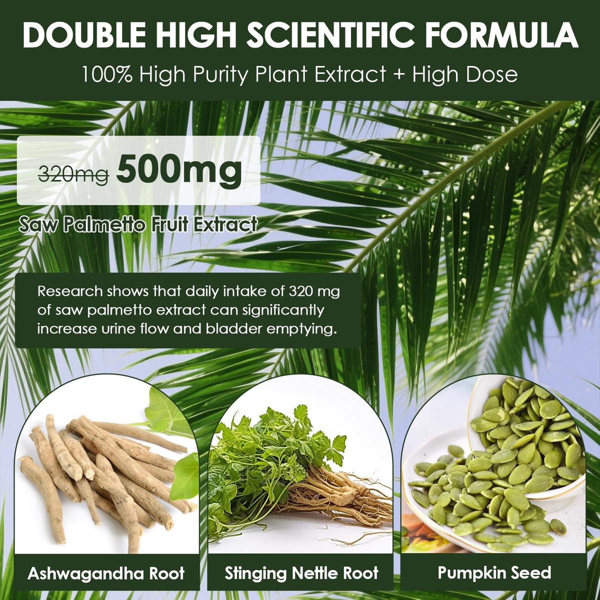 Totaria Organic Saw Palmetto capsules displayed next to the authentic USA premium packaging.