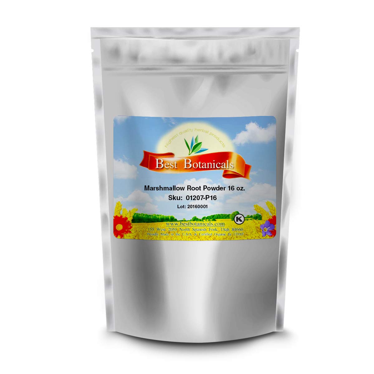 Back label of Riddhish Herbals Marshmallow Root Powder pouch