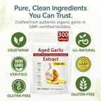 Odorless and gentle two year matured garlic extract capsules for immune system defense.