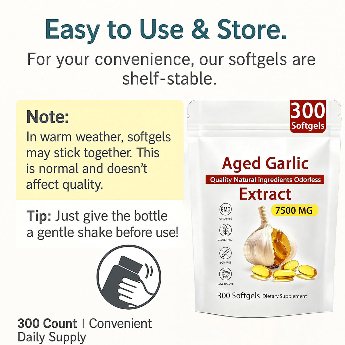 High potency fifteen to one concentration garlic bulb extract softgels by Napexix.