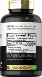Carlyle extra strength pygeum 4000 milligrams dietary supplement
