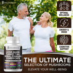 Side view of Clean Nutraceuticals Lions Mane capsules bottle