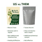 Resealable pouch design of Herb and Heal organic marshmallow root powder