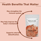 Back label of Minature Tinospora Cordifolia powder with nutritional information
