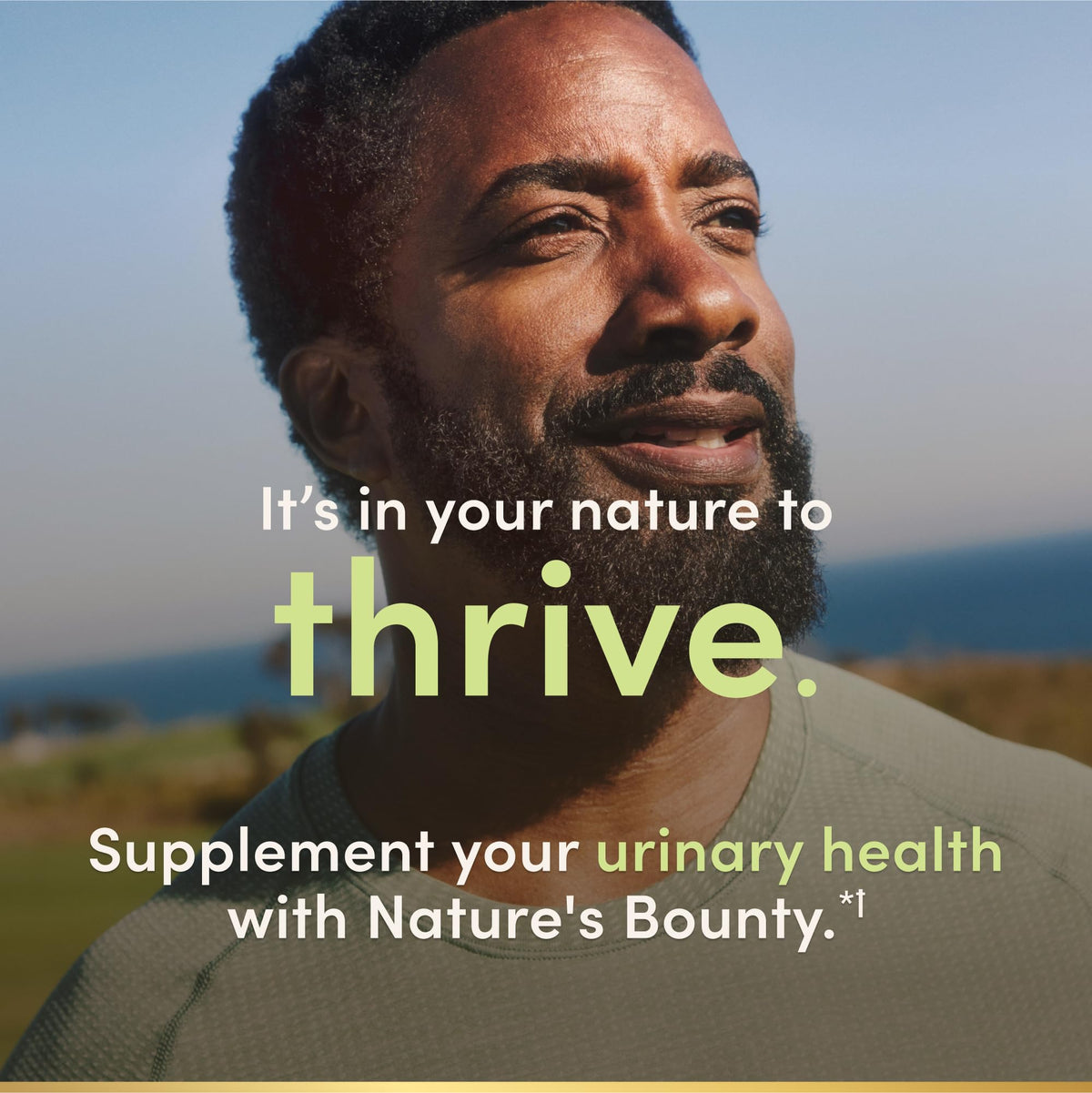 Back label view displaying the adult male dosage guidelines and clear allergen information for consumers.