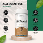 Bloofah Shatavari hormonal balance supplement non GMO and gluten free verification seals
