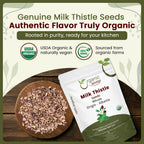 Organic Way organic milk thistle seeds resealable packaging back