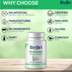 Back of bottle showing ingredients for Sri Sri Tattva Shatavari