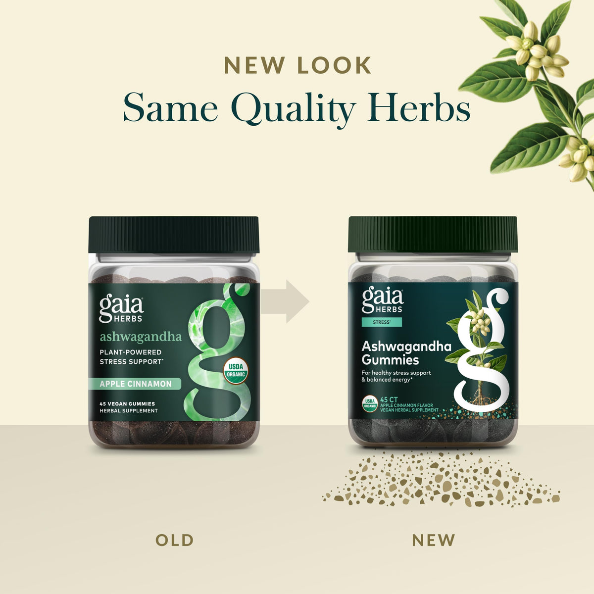 Gluten free and dairy free organic herbal stress relief gummies close up.