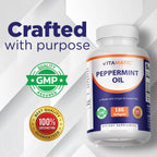 Vitamatic gastrointestinal wellness supplement showing Good Manufacturing Practice certified seal