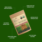 Gluten free and vegan Shatavari root powder nutrition label close up