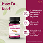 Side view of Organic Spree Shatavari vegetarian tablets container highlighting the clean vegan formulation details
