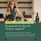Back label of Gaia Herbs Liver Cleanse showing dosage instructions and dietary facts