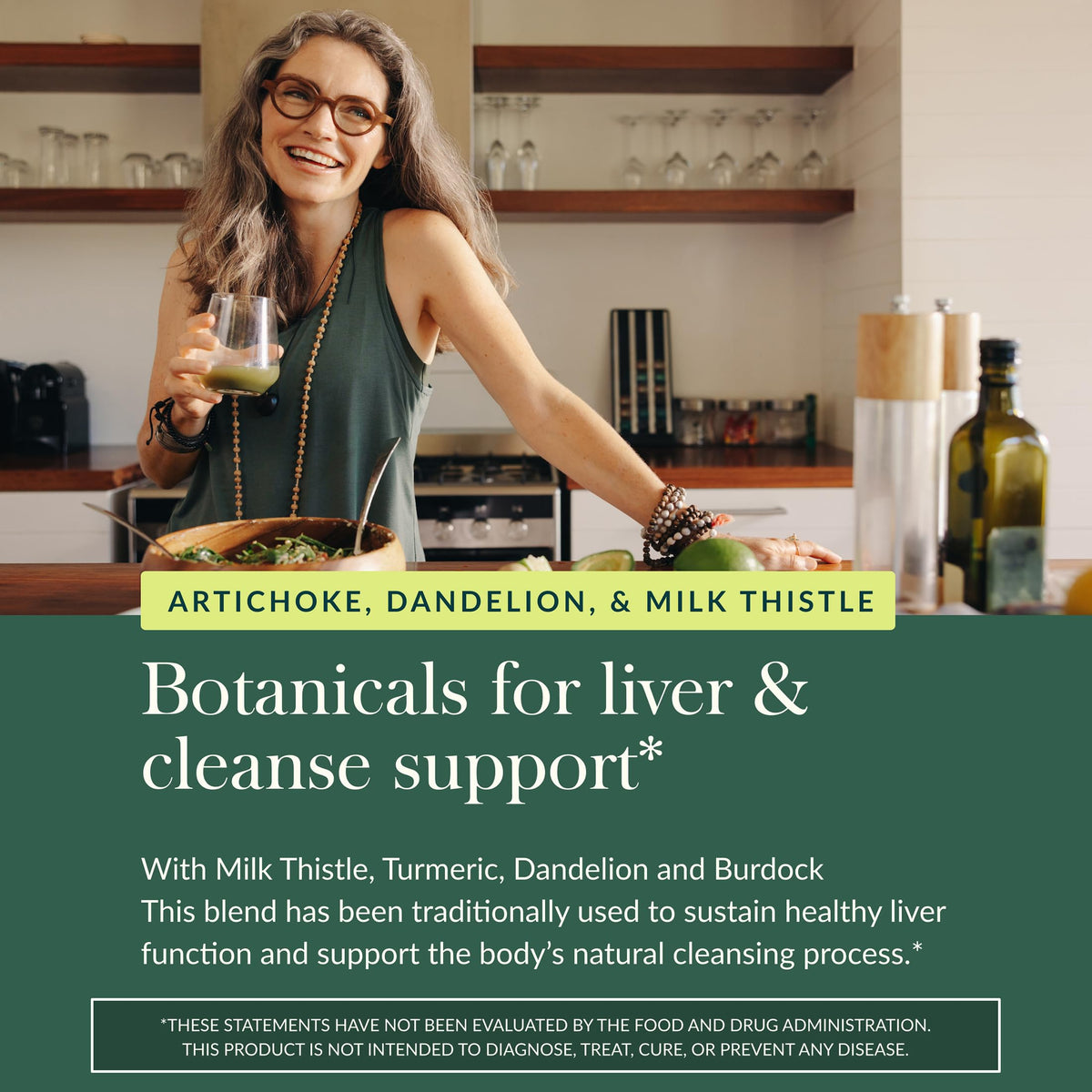 Back label of Gaia Herbs Liver Cleanse showing dosage instructions and dietary facts
