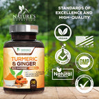 Nature's Nutrition Turmeric Curcumin 240 capsules container showing non-GMO and vegan seals