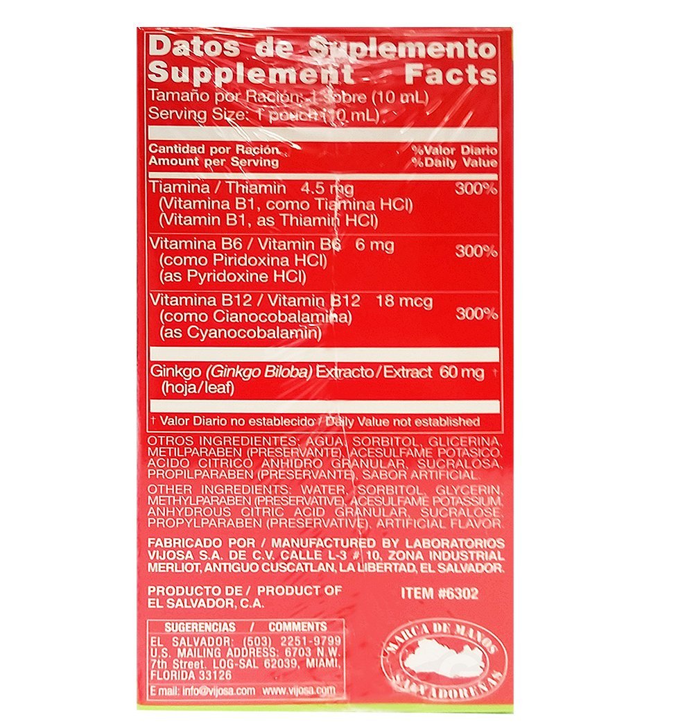 Pre-measured liquid multivitamin pouches for on-the-go focus and memory booster