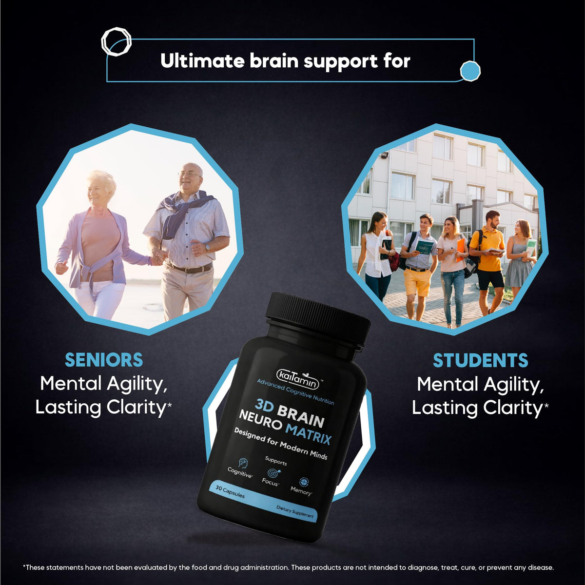 Kaitamin memory and focus booster vegan capsules ingredients label