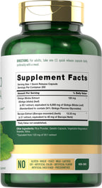 Carlyle Ginkgo Biloba 6000mg formula bottle highlighting clean non-GMO label details