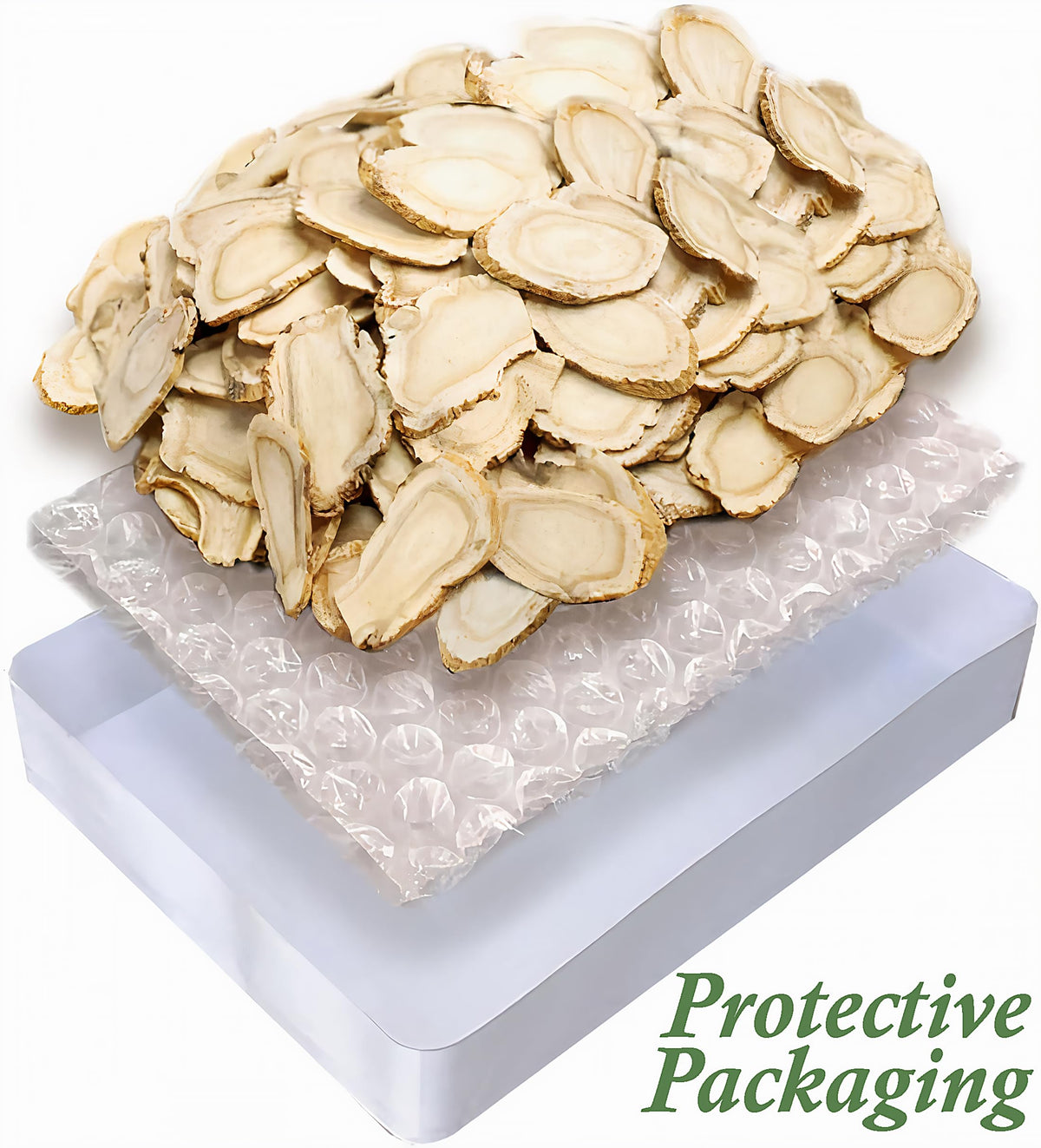 Vegan and non-GMO American Ginseng slices label details