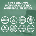 Close up of Drop Rx Focus herbal liquid supplement packaging