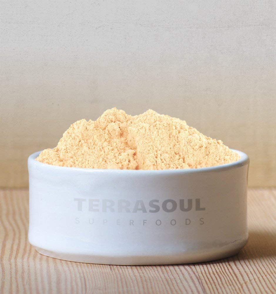 Texture and fine consistency of organic ashwagandha adaptogen powder