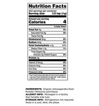 Terrasoul Superfoods ashwagandha labels showing USDA organic and non-GMO certifications