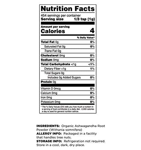 Terrasoul Superfoods ashwagandha labels showing USDA organic and non-GMO certifications