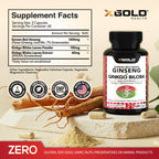 X Gold Health supplement bottle side view showing ingredient label