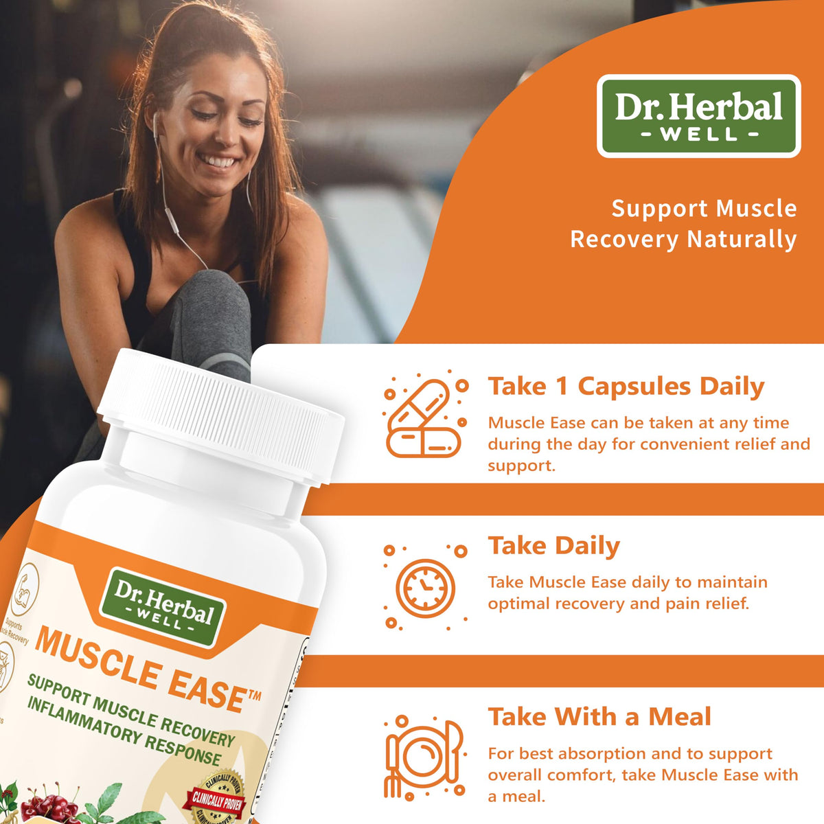Dr. Herbal Well Muscle Ease bottle cap and seal detail
